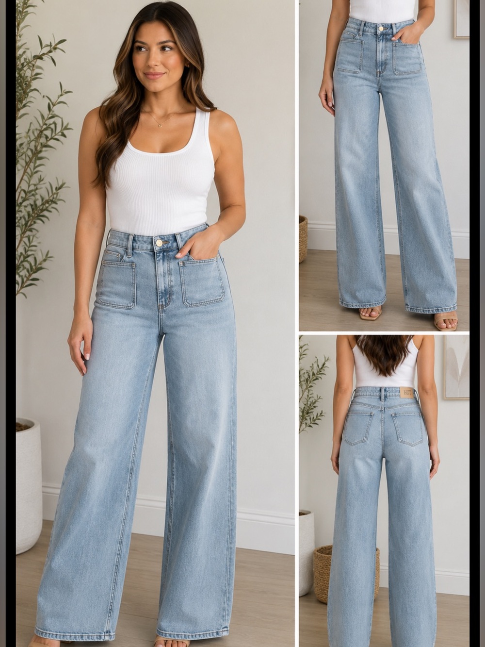 KUT from the Kloth Sienna Wide Leg Jeans Light Wash Women’s Size 6 - Picture 1 of 9